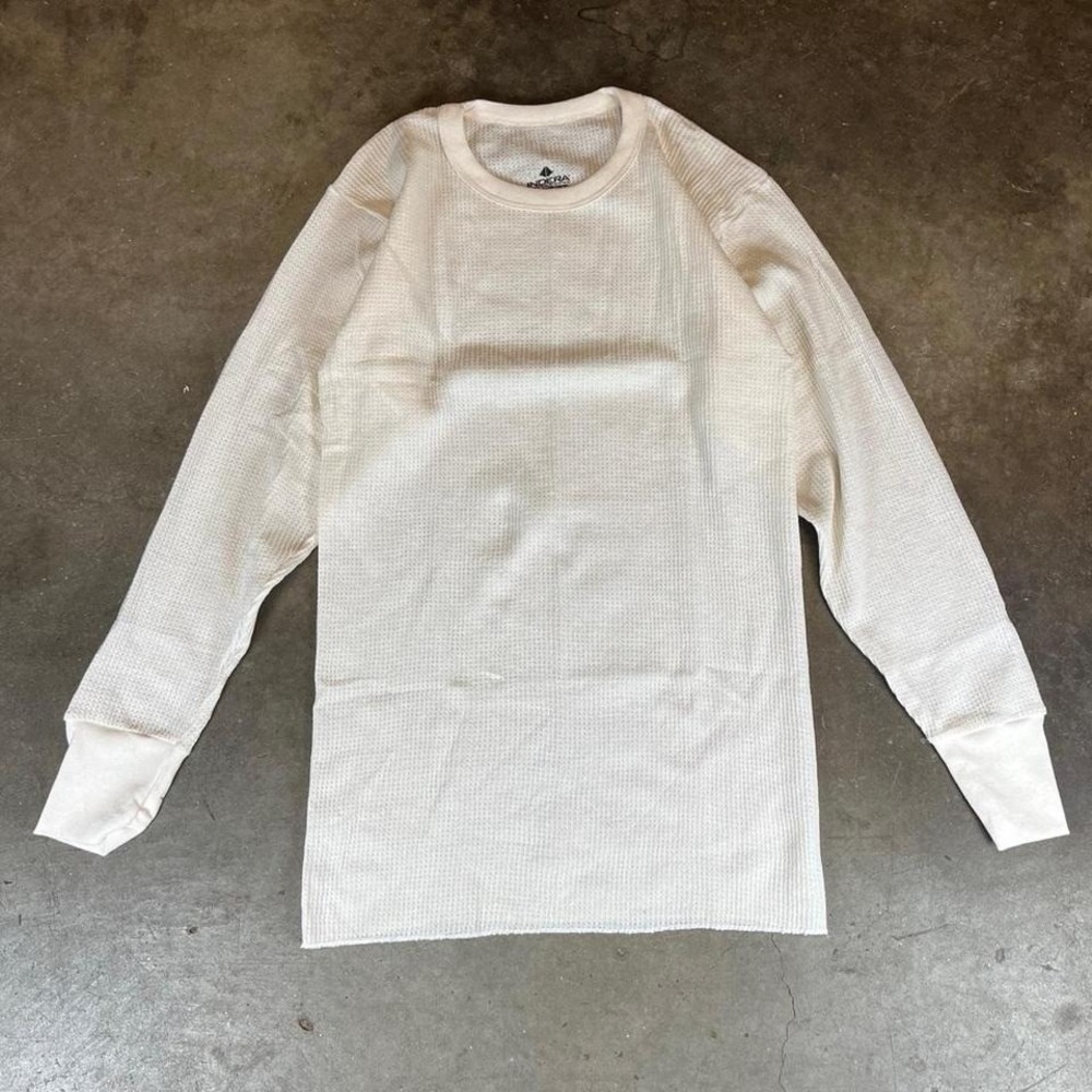 90s vintage cream thermal long sleeve shirt Men's Size L